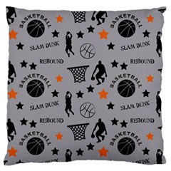 Slam Dunk Basketball Gray Large Cushion Case (one Side)