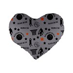 Slam Dunk Basketball Gray Standard 16  Premium Heart Shape Cushions Back