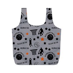 Slam Dunk Basketball Gray Full Print Recycle Bag (m) by mccallacoulturesports