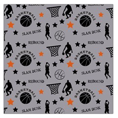 Slam Dunk Basketball Gray Large Satin Scarf (square)