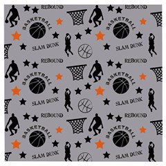 Slam Dunk Basketball Gray Wooden Puzzle Square