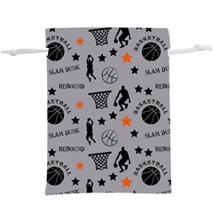 Slam Dunk Basketball Gray  Lightweight Drawstring Pouch (XL)