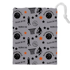 Slam Dunk Basketball Gray Drawstring Pouch (4XL)