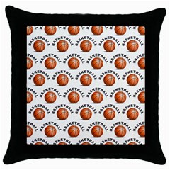 Orange Basketballs Throw Pillow Case (black) by mccallacoulturesports