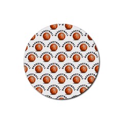 Orange Basketballs Rubber Coaster (round)  by mccallacoulturesports