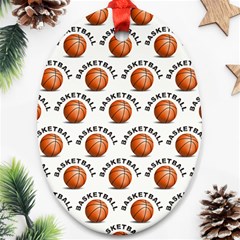 Orange Basketballs Oval Ornament (two Sides) by mccallacoulturesports