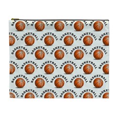 Orange Basketballs Cosmetic Bag (xl)