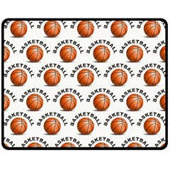 Orange Basketballs Fleece Blanket (medium) 