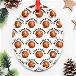 Orange Basketballs Ornament (Oval Filigree) Front