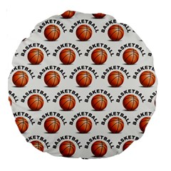 Orange Basketballs Large 18  Premium Round Cushions by mccallacoulturesports