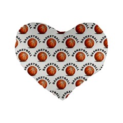 Orange Basketballs Standard 16  Premium Heart Shape Cushions