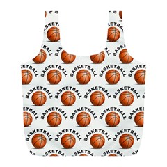 Orange Basketballs Full Print Recycle Bag (l)