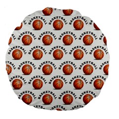 Orange Basketballs Large 18  Premium Flano Round Cushions by mccallacoulturesports