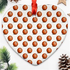 Orange Basketballs Ornament (heart)