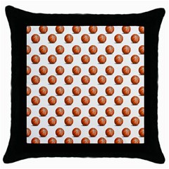 Orange Basketballs Throw Pillow Case (black) by mccallacoulturesports