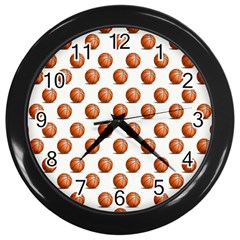 Orange Basketballs Wall Clock (black) by mccallacoulturesports