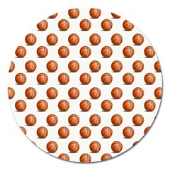 Orange Basketballs Magnet 5  (round) by mccallacoulturesports