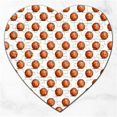 Orange Basketballs Jigsaw Puzzle (heart) by mccallacoulturesports