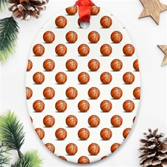 Orange Basketballs Oval Ornament (two Sides)