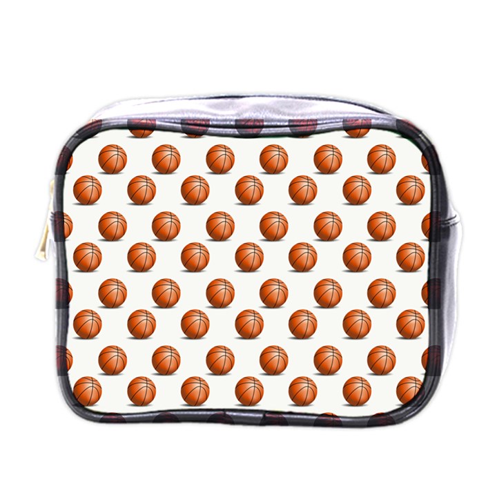 Orange Basketballs Mini Toiletries Bag (One Side)