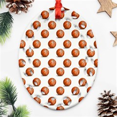 Orange Basketballs Oval Filigree Ornament (two Sides) by mccallacoulturesports