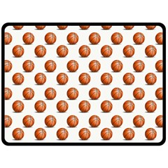 Orange Basketballs Double Sided Fleece Blanket (large)  by mccallacoulturesports