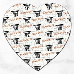 Slam Dunk Baskelball Baskets Jigsaw Puzzle (heart) by mccallacoulturesports