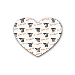 Slam Dunk Baskelball Baskets Rubber Coaster (heart)  by mccallacoulturesports