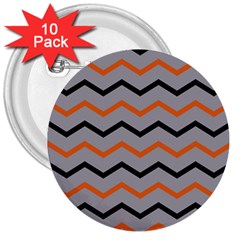 Basketball Thin Chevron 3  Buttons (10 Pack)  by mccallacoulturesports