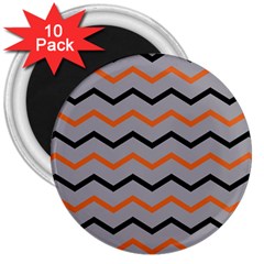 Basketball Thin Chevron 3  Magnets (10 Pack)  by mccallacoulturesports