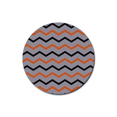 Basketball Thin Chevron Rubber Round Coaster (4 Pack)  by mccallacoulturesports