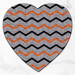 Basketball Thin Chevron Jigsaw Puzzle (heart) by mccallacoulturesports