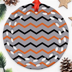 Basketball Thin Chevron Ornament (round Filigree)