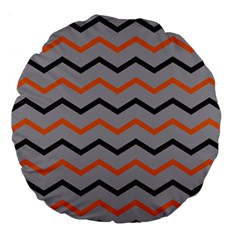 Basketball Thin Chevron Large 18  Premium Flano Round Cushions by mccallacoulturesports