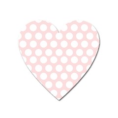 Pink And White Polka Dots Heart Magnet by mccallacoulture