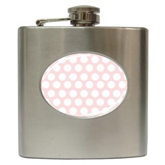 Pink And White Polka Dots Hip Flask (6 Oz) by mccallacoulture