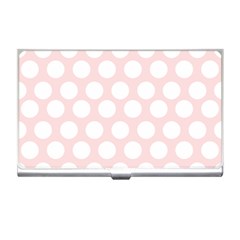 Pink And White Polka Dots Business Card Holder by mccallacoulture