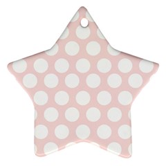 Pink And White Polka Dots Star Ornament (two Sides) by mccallacoulture