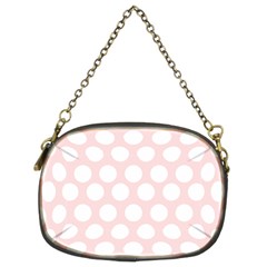 Pink And White Polka Dots Chain Purse (two Sides)