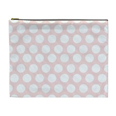 Pink And White Polka Dots Cosmetic Bag (xl) by mccallacoulture