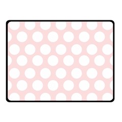 Pink And White Polka Dots Fleece Blanket (small) by mccallacoulture