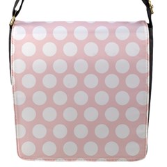 Pink And White Polka Dots Flap Closure Messenger Bag (s) by mccallacoulture