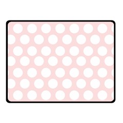 Pink And White Polka Dots Double Sided Fleece Blanket (small)  by mccallacoulture