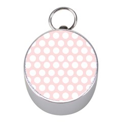 Pink And White Polka Dots Mini Silver Compasses by mccallacoulture