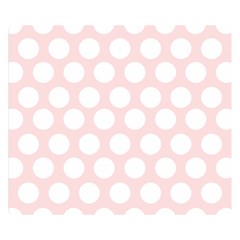 Pink And White Polka Dots Double Sided Flano Blanket (small)  by mccallacoulture