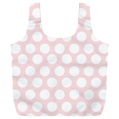 Pink And White Polka Dots Full Print Recycle Bag (xxl)