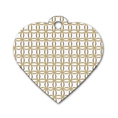 Gold Lattice Dog Tag Heart (one Side)