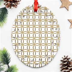 Gold Lattice Oval Filigree Ornament (two Sides)