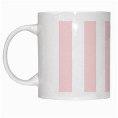 Pastel Pink Stripes White Mugs