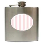 Pastel Pink Stripes Hip Flask (6 oz) Front